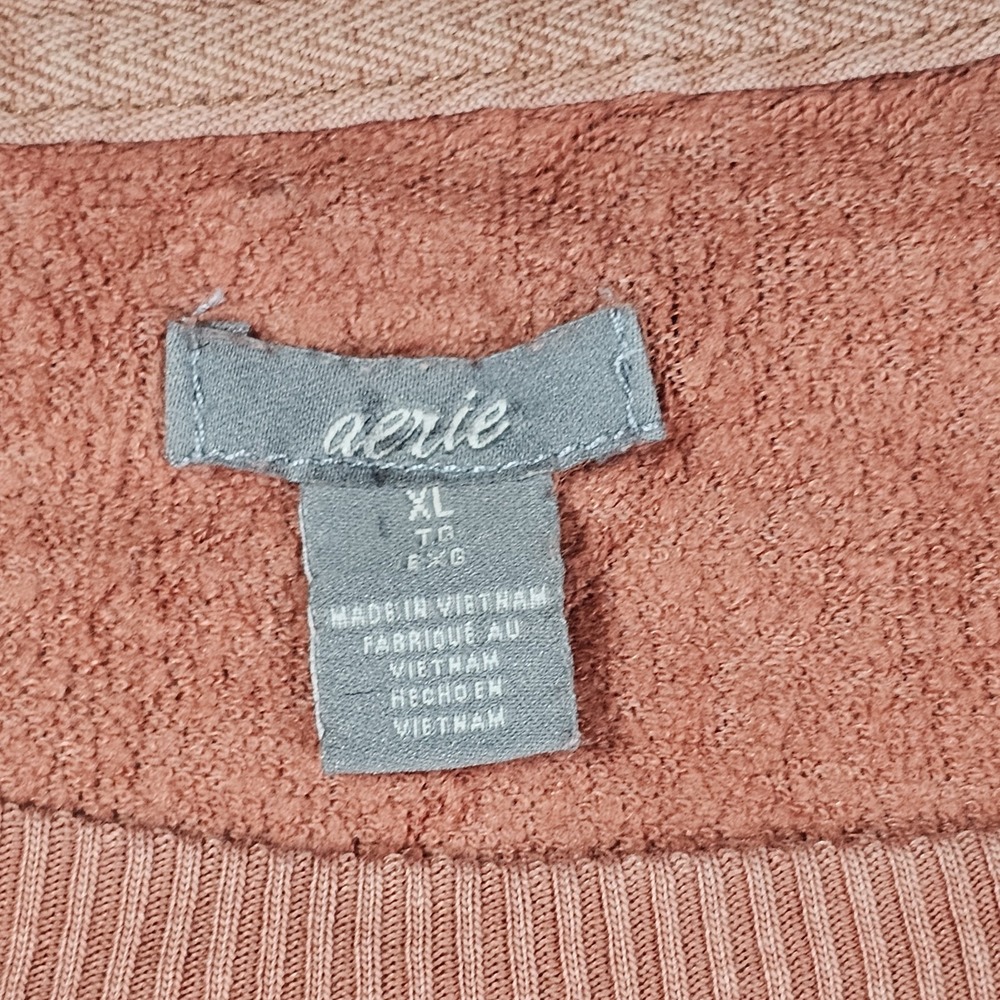 Aerie Women's Orange Sweatshirt Long Sleeve Crew Neck Pullover Sz XL - Picture 7 of 14